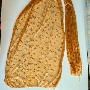 Orange Butterfly Sheer rectangular scarf